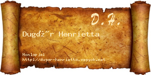 Dugár Henrietta névjegykártya