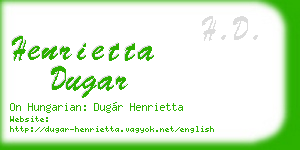 henrietta dugar business card